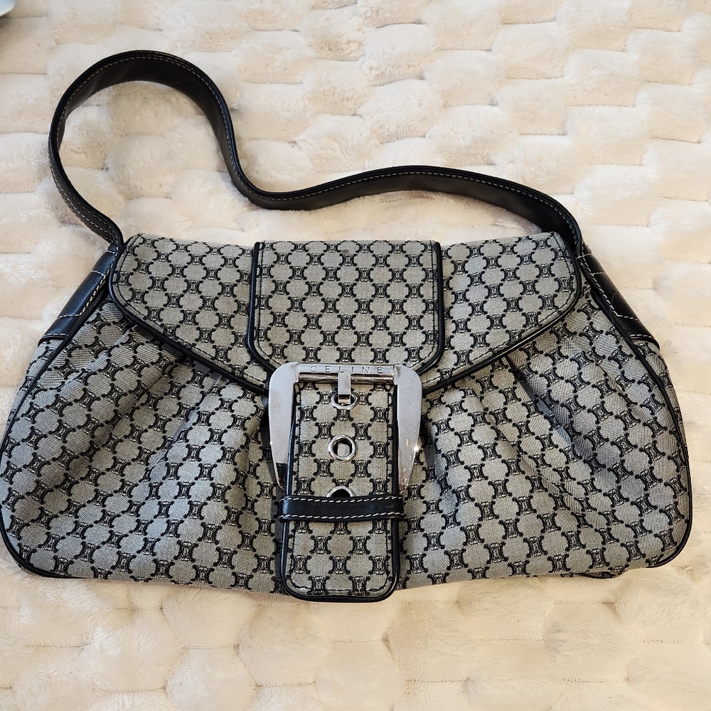 Celine Signature Triomphe Canvas and Calfskin bag